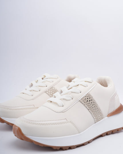 Tenis beige x café brillos