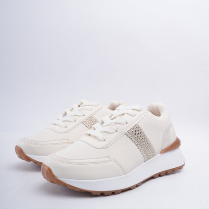 Tenis beige x café brillos