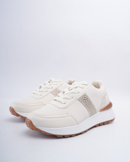 Tenis beige x café brillos