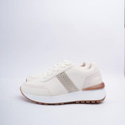 Tenis beige x café brillos