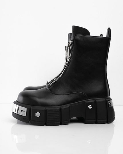 Botas negras cremallera y apliques