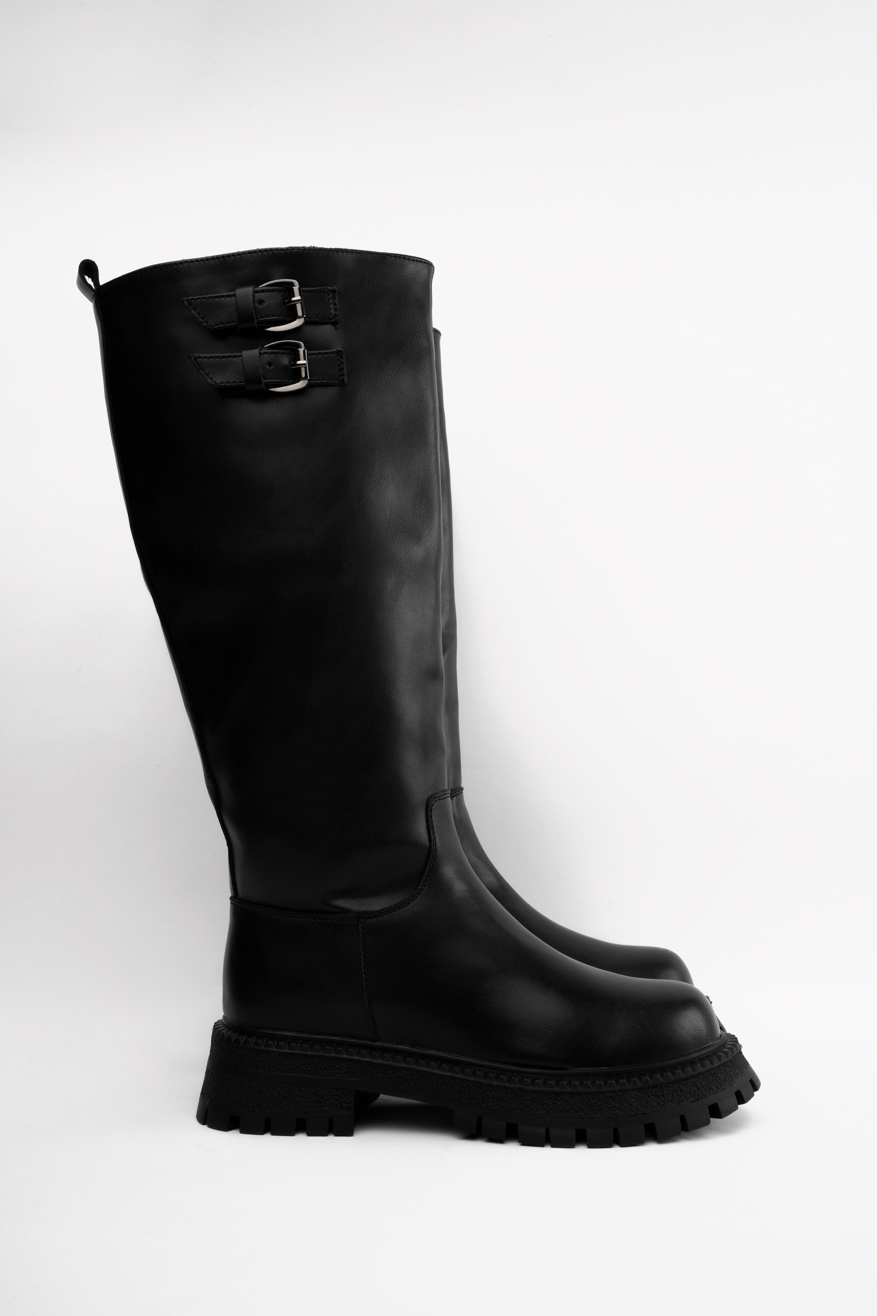 Bota larga negra hebillas superiores – Adrenalina