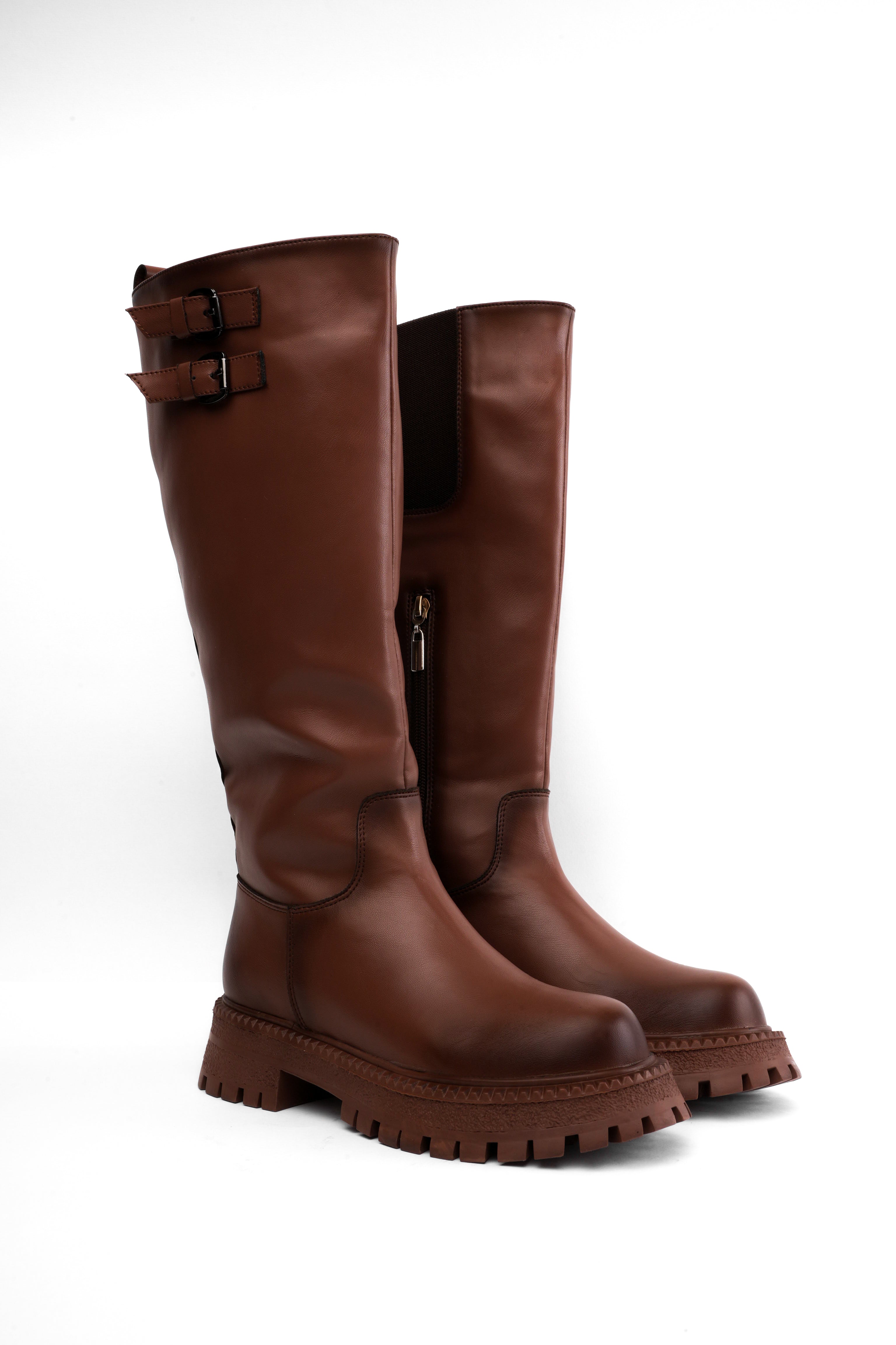 Bota larga miel hebillas superiores – Adrenalina