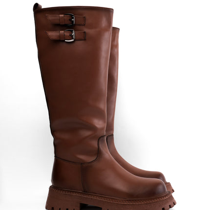 Bota larga miel hebillas superiores – Adrenalina