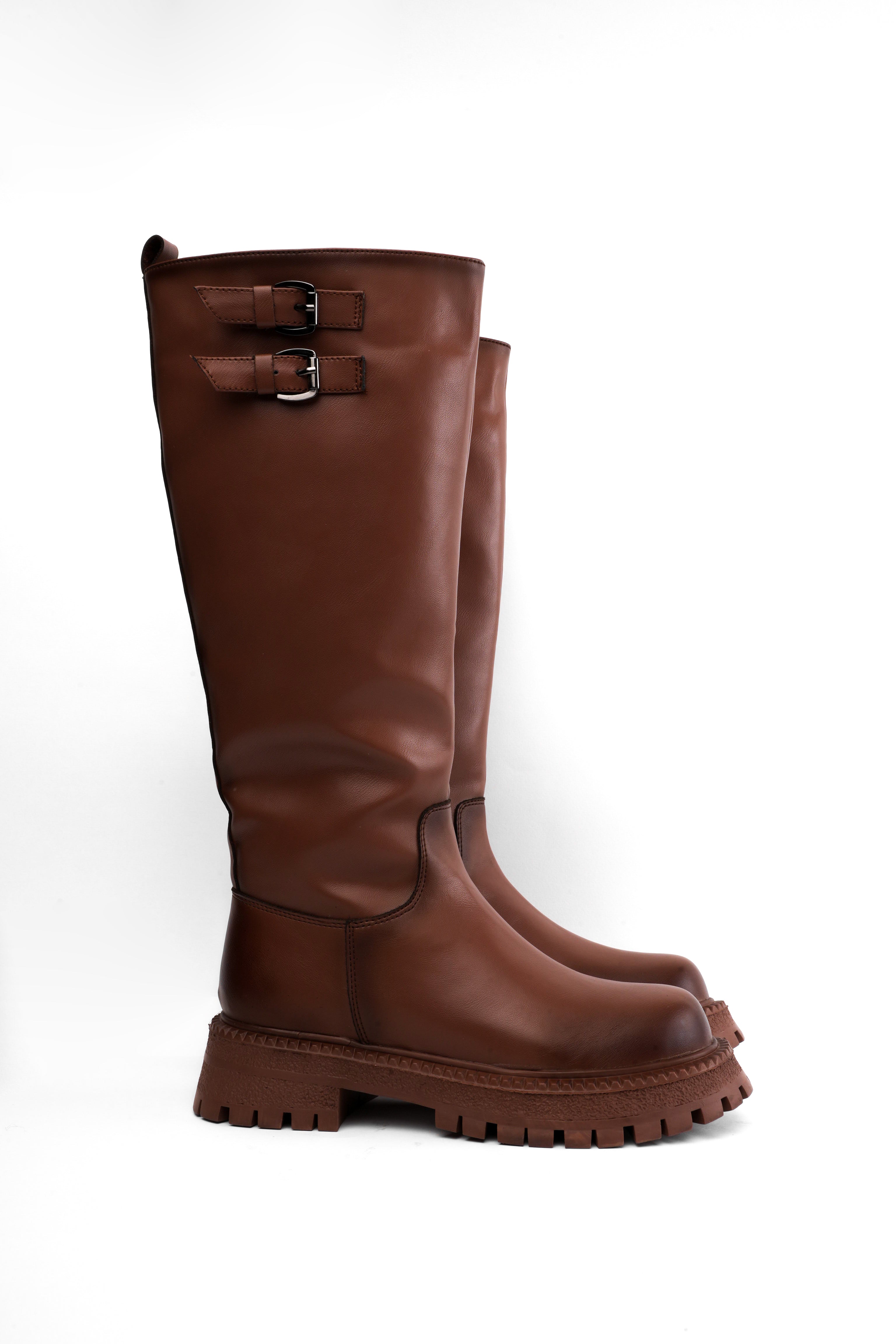 Bota larga miel hebillas superiores – Adrenalina