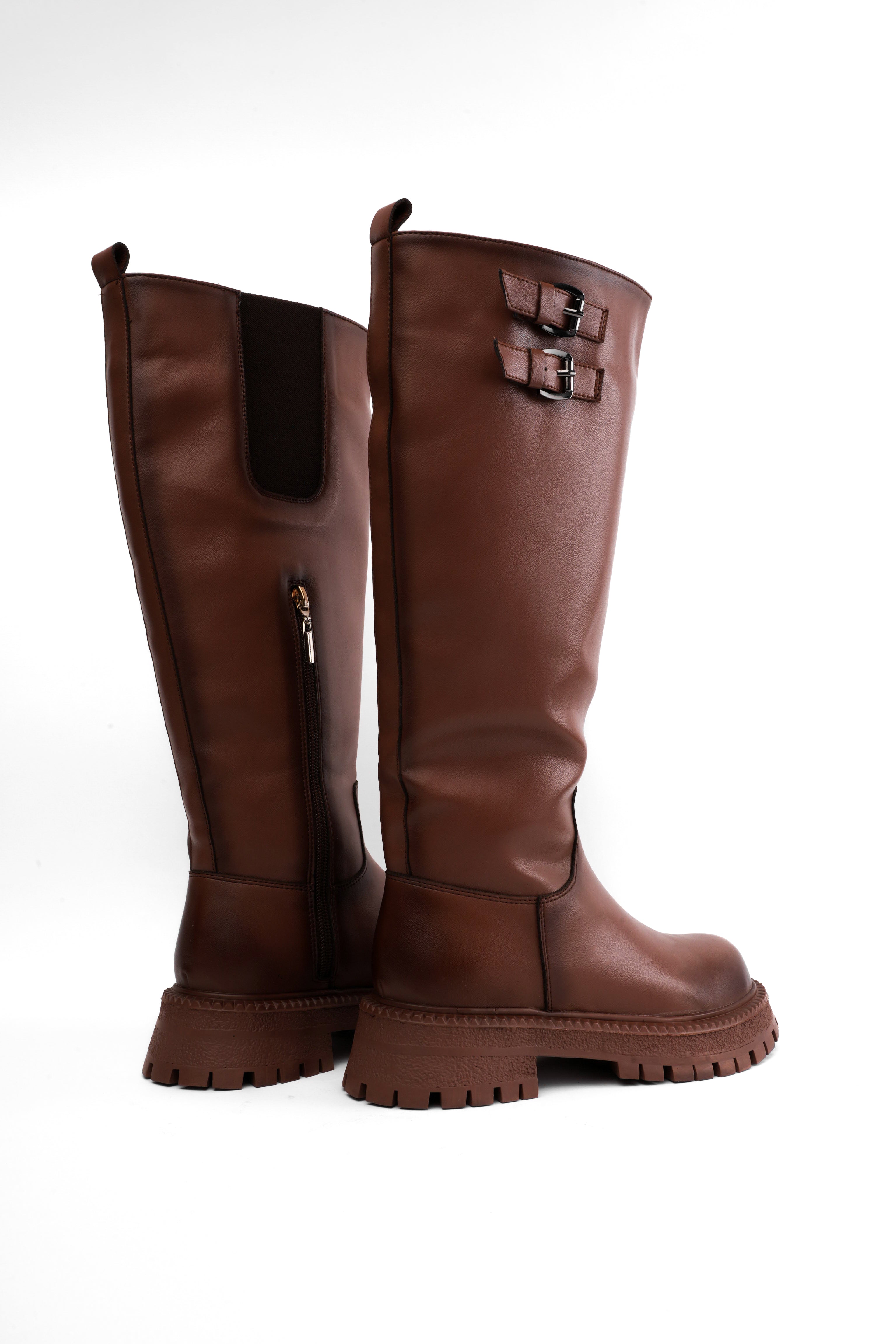 Bota larga miel hebillas superiores – Adrenalina
