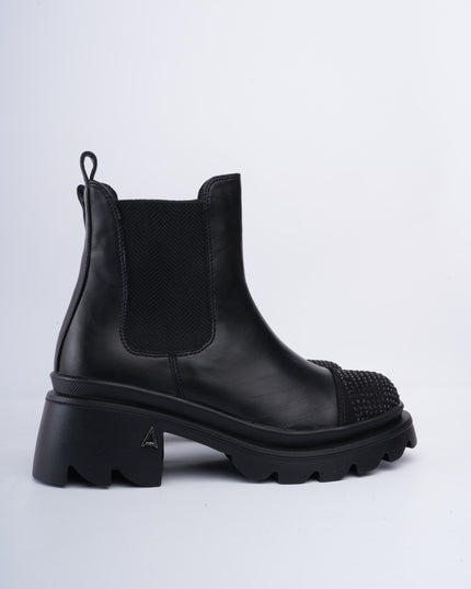 Botines negros puntera brillante