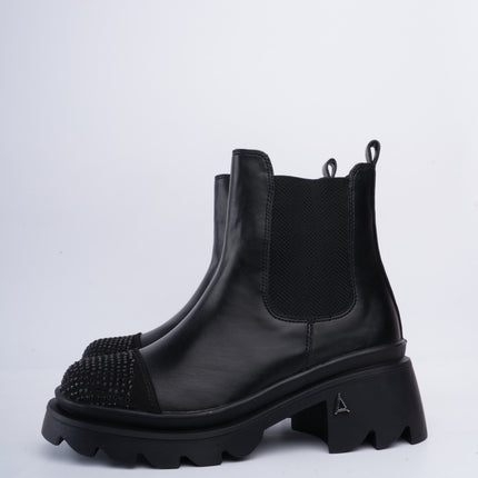 Botines negros puntera brillante