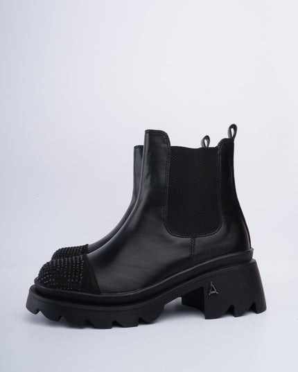 Botines negros puntera brillante