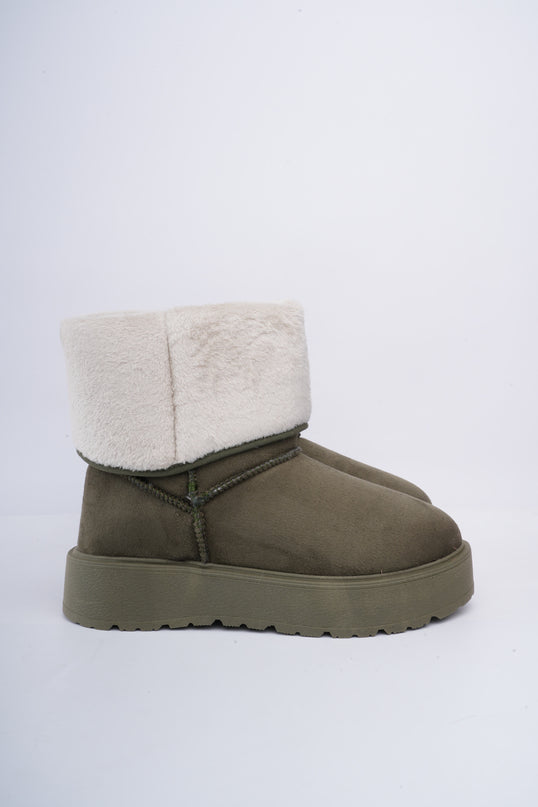 Botas ugg verde peluche externo