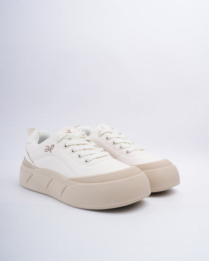 Tenis crema punta redonda