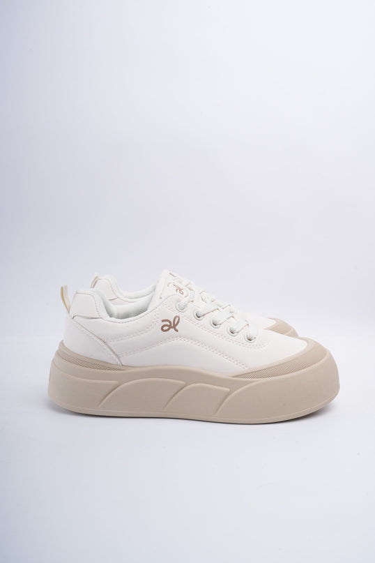 Tenis crema punta redonda
