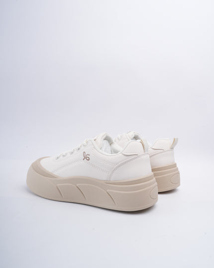 Tenis crema punta redonda