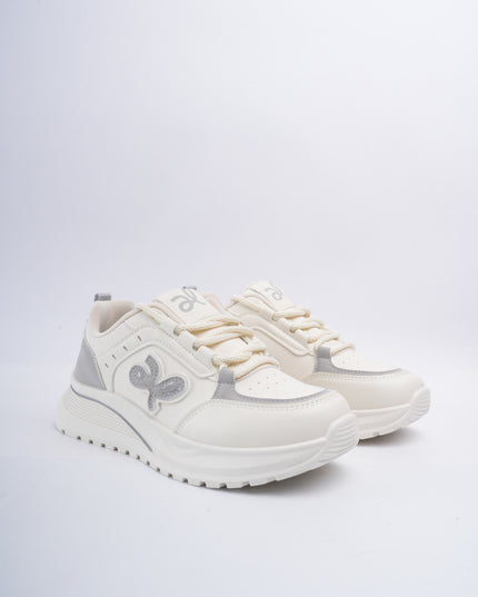 Tenis blancos x diseño gris