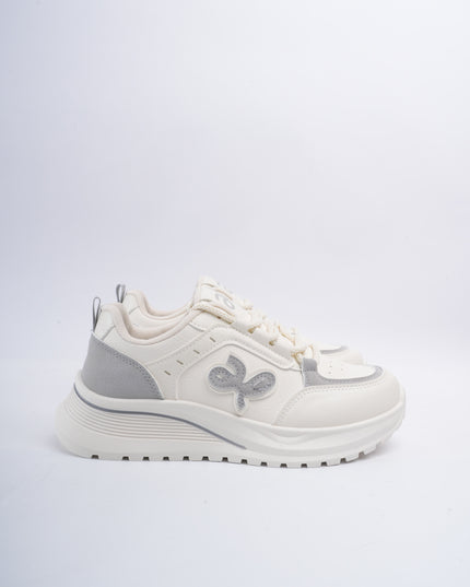 Tenis blancos x diseño gris