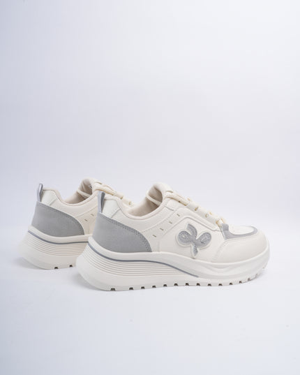 Tenis blancos x diseño gris