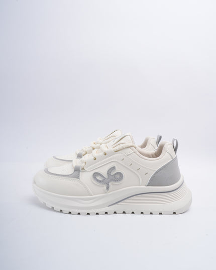 Tenis blancos x diseño gris