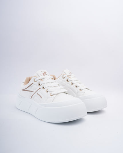 Tenis crema x líneas beige