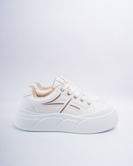 Tenis crema x líneas beige