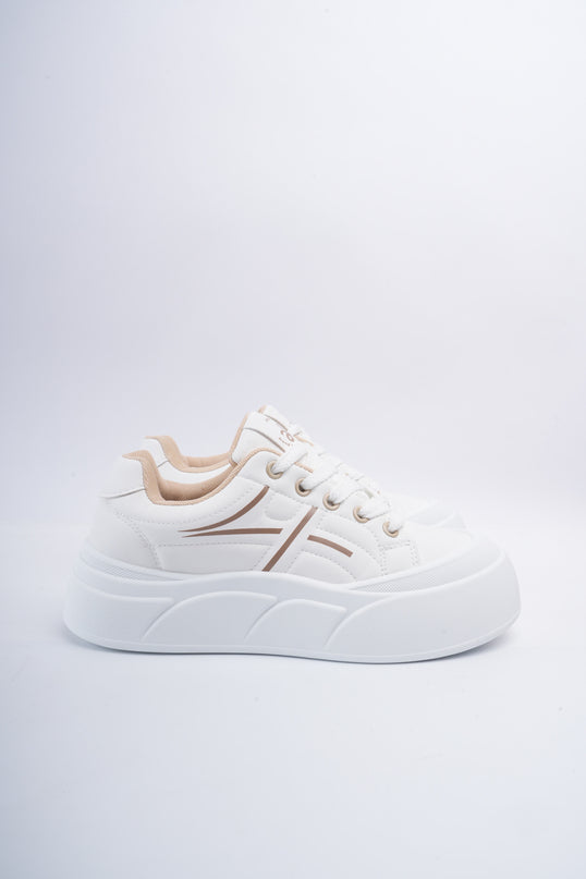 Tenis crema x líneas beige