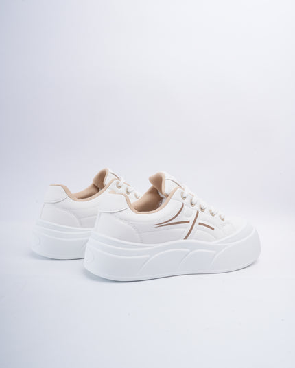 Tenis crema x líneas beige