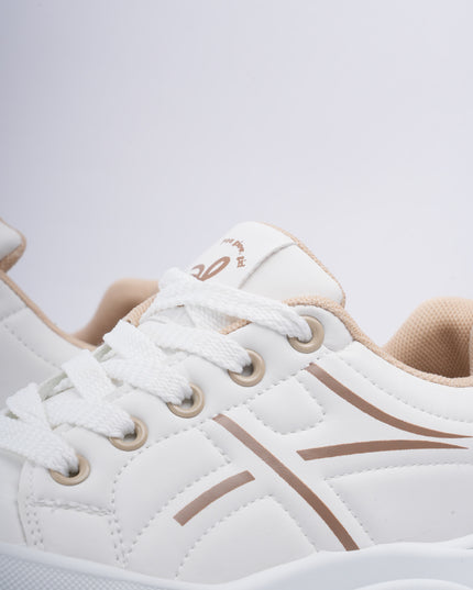 Tenis crema x líneas beige