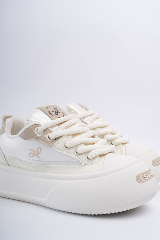Tenis crema x beige