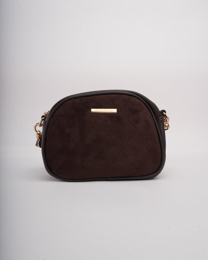 Bolso café acolchado x grabado