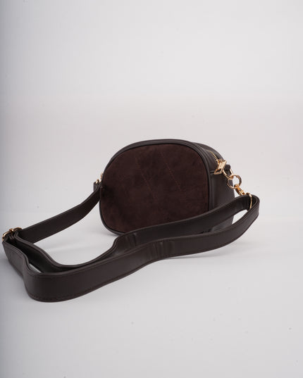 Bolso café acolchado x grabado