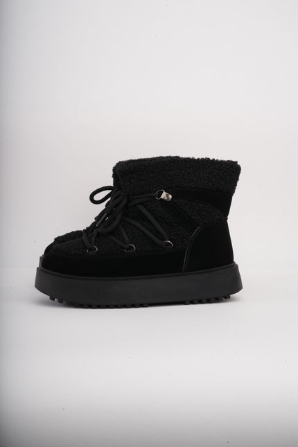 Botas de invierno negras x cordones
