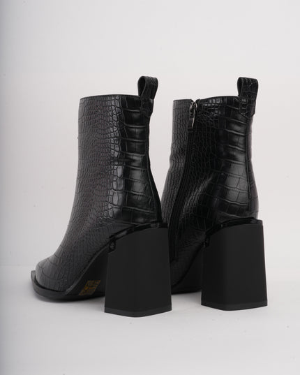 Botines negros tipo croco