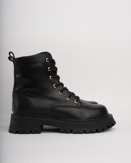 Botín negro cordones básico