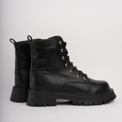 Botín negro cordones básico