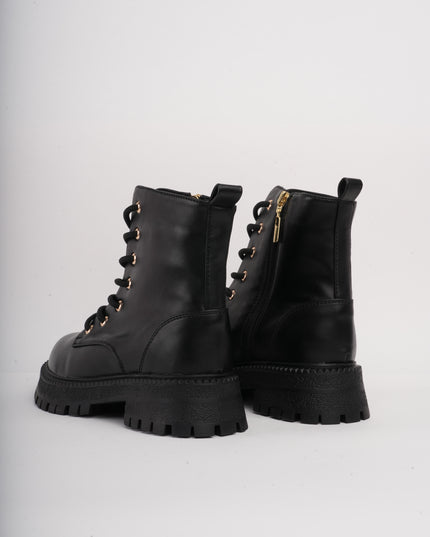 Botín negro cordones básico