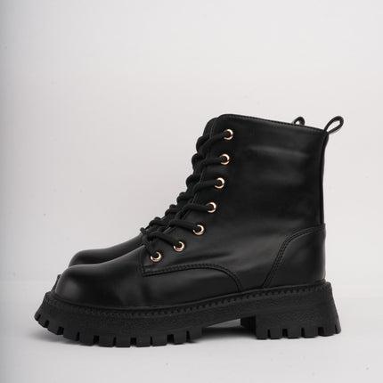 Botín negro cordones básico