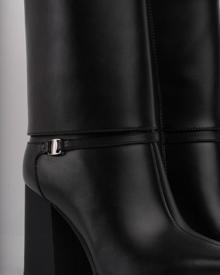 Botas negras altas x puntera metálica