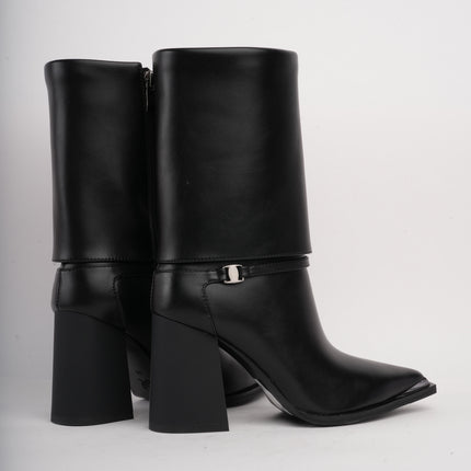 Botas negras altas x puntera metálica
