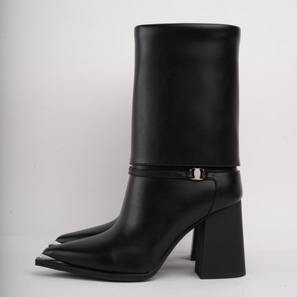 Botas negras altas x puntera metálica