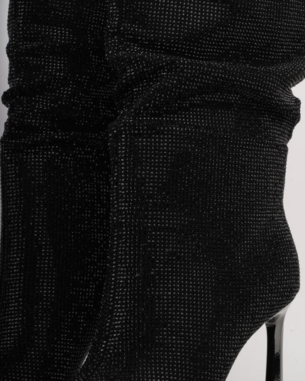 Botines de tacón alto negros x brillos
