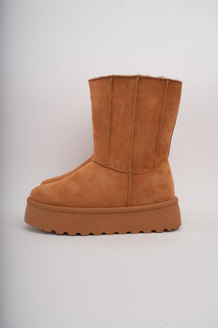 Botas tipo invierno miel x peluche interno
