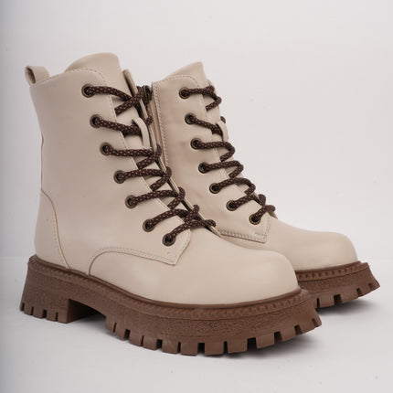 Botín hueso cordones básico
