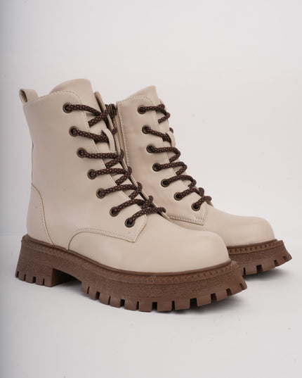 Botín hueso cordones básico