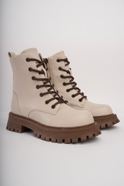 Botín hueso cordones básico