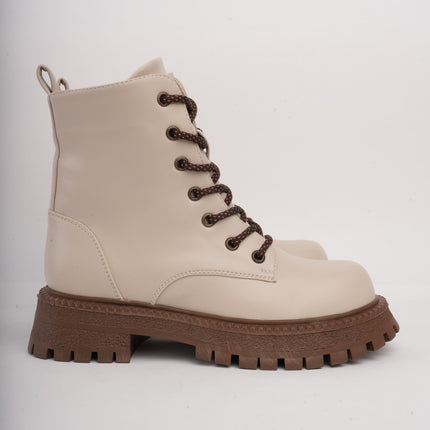 Botín hueso cordones básico