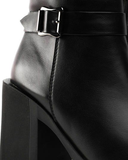 Botines negros tacón ancho