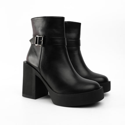 Botines negros tacón ancho