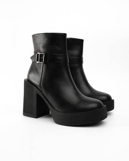 Botines negros tacón ancho
