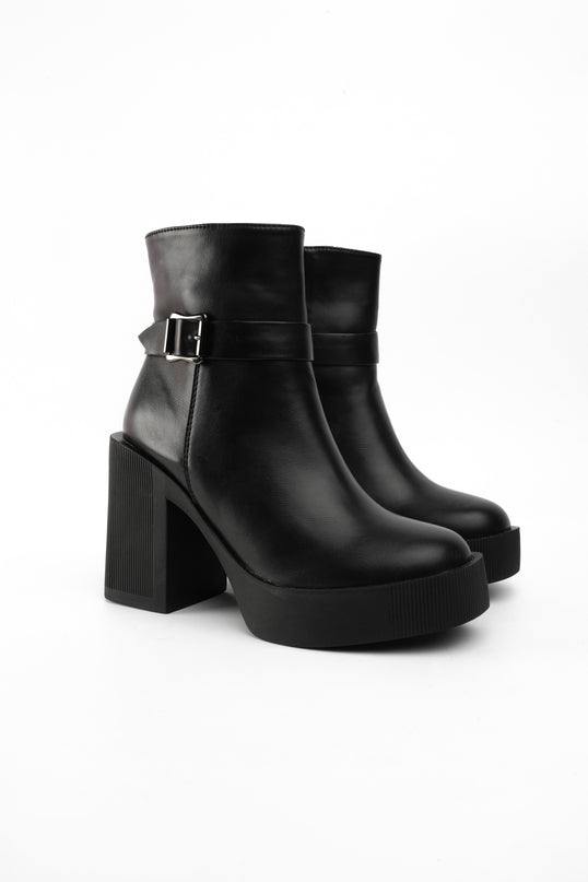 Botines negros tacón ancho