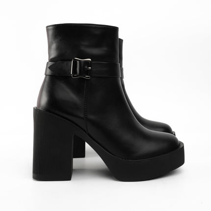 Botines negros tacón ancho