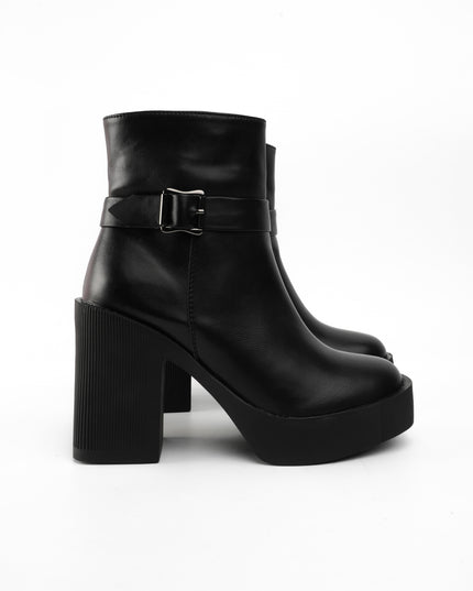 Botines negros tacón ancho